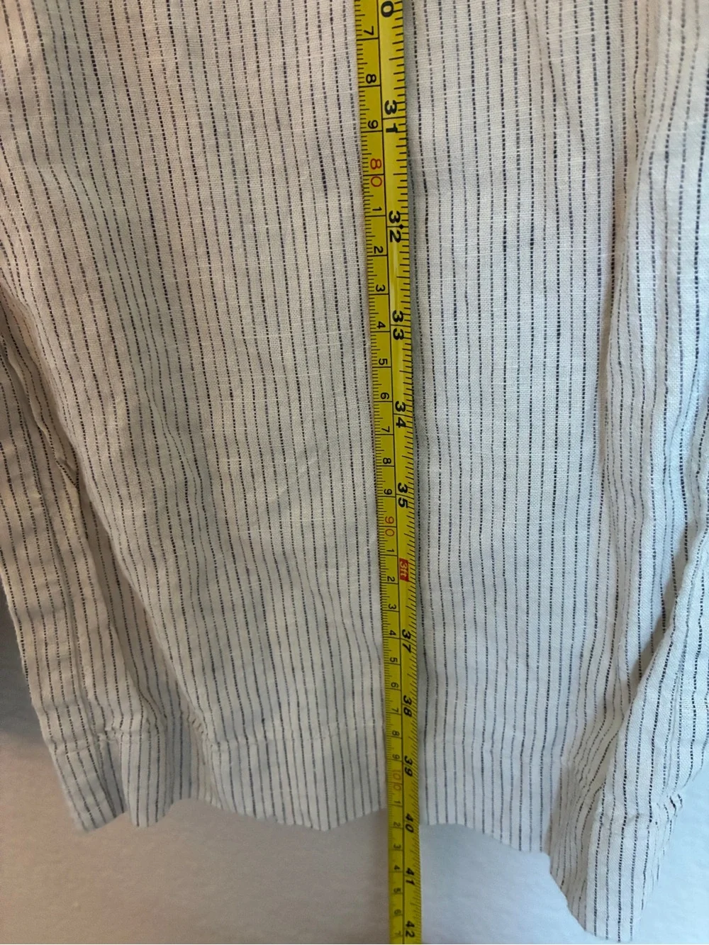 Merona Men's XS Linen/Cotton Lightweight Cream & Black Striped Relaxed Pants